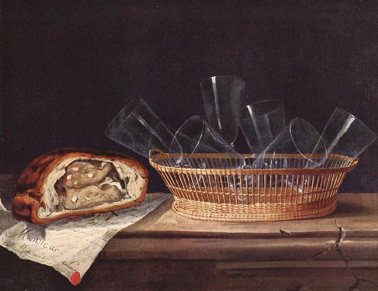Sebastian Stoskopff Korb mit Glasern, Pastete und einem Brief China oil painting art